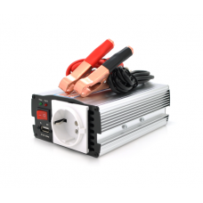 Інвертор напруги Mervesan MRV-15012 (150W), 12 / 220V, approximated, 1Shuko, клеми + крокодили, Box.