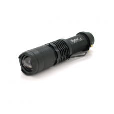 Ліхтар ручний Watton WT-086, 1LED Cree T6, 3W, 4 режими, ZOOM, 18650 / 2800mah, Black, IP44, СЗУ від USB, 115х28х22мм, BOX