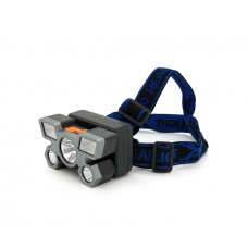 Налобний ліхтарик Voltronic MJ 2022,3 led 3W, 2 Led Cob, 4 режими, корпус-пластик, водостійкий, ip44, живлення АКБ вбудований ААА, USB micro кабель, 6500K, BOX