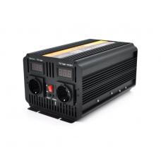 Инвертор напряжения POWERMASTER, 24V / 220V, 1800W с модифицированной синусоидой, 2 Shuko, клеммы