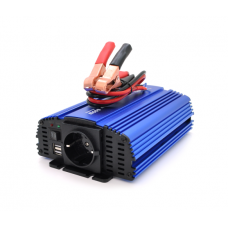 Інвертор напруги Tommatech MS-600, 12V / 220V, 600W з апроксимованою синусоїдою, 1Shuko, USB, клемні дроти, АЗУ+ затискачі