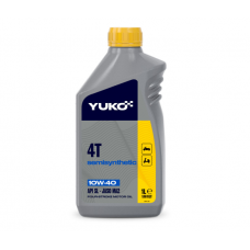 Масло YUKO SEMISYNTHETIC 4T 10W40 API SL для четырехтактных бензиновых / дизельных двигателей малой мототехники, канистра 1л, PE