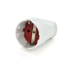 Штепсельне гніздо Євро із заземленням, розбірне, 16А 220V, колір білий / червоний