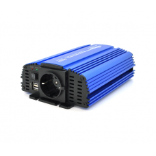 Инвертор напряжения Tommatech MS-600, 24V / 220V, 600W с аппроксимированной синусоидой, 1Shuko, USB, клеммные провода, АЗУ+ зажимы