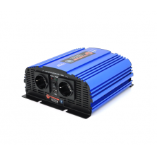 Инвертор напряжения Tommatech MS-1200, 24V / 220V, 1200W с аппроксимированной синусоидой, 2Shuko, USB, клеммные провода, 2 предохранителя