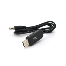 Кабель для роутера 5.5 / 2.5(5.5 / 2.1)mm(M)=> USB2.0 (Out:12V), 1м, Black, OEM