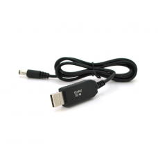 Кабель для роутера 5.5 / 2.5(5.5 / 2.1)mm(M)=> USB2.0 (Out:9V), 1м, Black, OEM