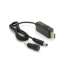 Кабель для роутера 5.5 / 2.5mm(M)=> USB2.0 (Out:12V / 9V)+переходник 5.5 / 2.5mm(F)=> 3.5*2.0(M), 1м, Black, OEM