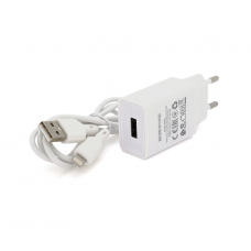 Набір BOROFONE BA68A СЗУ 1xUSB+ кабель Lighting, 2.1A, 1м, White, Blister-box