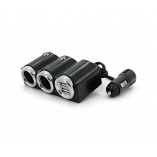 АЗУ розгалужувач Olesson 1502, 12V-3*12V+2*USB, Black, Blister