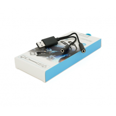 Перехідник для навушників та мікрофона KIN KY-211 USB2.0(M)-2 / Jack3.5(F), Black, Box