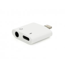 Перехідник KIN KY-178 Lighting(M) => Jack 3.5mm(F)+Lighting(F), White, Box