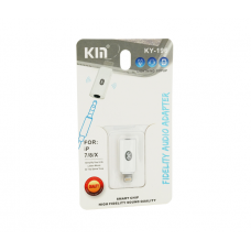 Перехідник KIN KY-196 Lighting(M) => Jack 3.5mm(F)+Bluetooth, White, Box