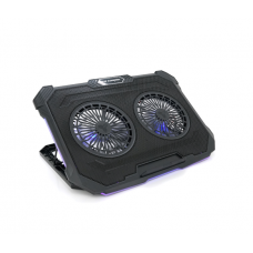 Підставка під ноутбук IceCoorel F8, 10-17", 2*125mm 1200±10% RPM, корпус пластик+алюміній, 2xUSB 2.0, 415x293x26.5mm, RGB, Box
