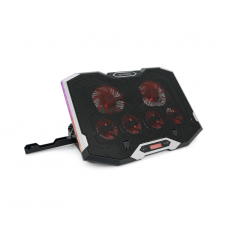 Підставка для ноутбука IceCoorel K9, 10-17", 4*100mm 1400±10% RPM + 4*70mm 2500±10%RPM, 2xUSB2.0 + підставка для мобільного телефону