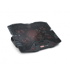 Підставка під ноутбук IceCoorel K5, 10-17", 4*100mm 1400±10% RPM + 4*70mm 2500±10%RPM, корпус пластик+алюміній, 2xUSB 2.0, 365x297x30mm