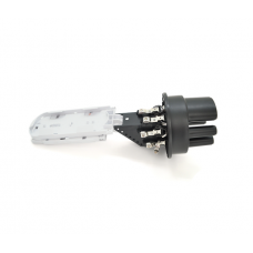 Муфта оптическая Merlion ML-OP-F108H-24C, герметичная, 3 ввода, до 2-х кассет, до 24 сварок, материал PP