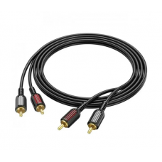 Кабель Borofone BL13 2RCA (тато) => 2хRCA (тато), CU, круглий, 1,5 м, Black, Box