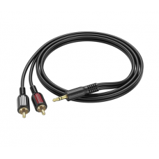 Кабель Borofone BL11 DC3.5 (тато) => 2хRCA (тато), CU, круглий, 1,5 м, Black, Box