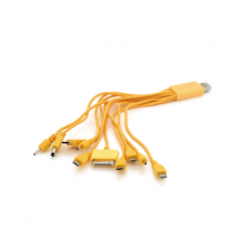 USB кабель с переходниками 10 в 1, 0,2м, Yellow, ОЕМ