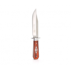 Нож для кемпинга SC-8111, Steel + red wood, Чехол