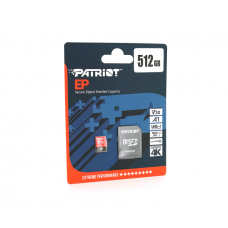 Карта пам'яті Patriot LX microSDHC Class 10UHS-I U3, V30 (R-100MB / s, W-80MB / s), 512GB
