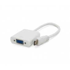 Конвертер mini HDMI (папа) на VGA(мама) 30cm, White, 4K / 2K, Пакет