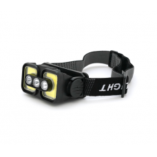 Налобний ліхтарик Voltronic K361,1 Cob, 3 Led+Red, 5 режими, корпус-пластик, водостійкий, ip44, живлення АКБ вбудований, USB Type-С-кабель, 6500K, BOX