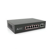 POE коммутатор Merlion 6 POE 10 / 100 + 2 RJ45 10 / 100 встроенный блок питания 52V 1.45A