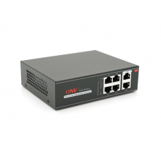 4х портовий PoE Full Gigabit комутатор ONV-H3064P, 4xPoe1000Мбіт + 2х1000 Мбіт, IEEE802.3af / at, загальна потужність 65 Вт