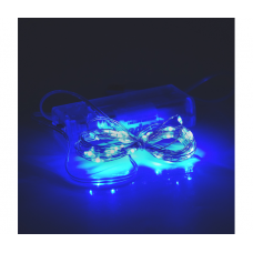Гирлянды 30LED, 1 режим, 3 метра, прозрачная изоляция, питание от 2*АА, Blue, BOX