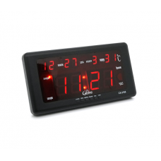Настінний годинник VST-2168, з календарем та термометром, Red, Box