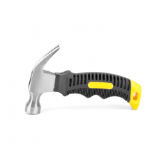 Мини молоток с гвоздодером 155 мм, прорезиненная ручка, Black / Yellow