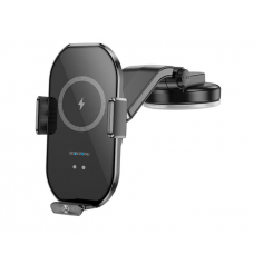 Автотримач BOROFONE BH206+ Wireless Charging 15W, кріплення на торпеду, клямка 50-90мм, Black, Box