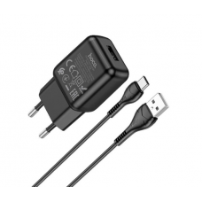 Набор СЗУ 110-240V HOCO C96A+ кабель Type-C, 1xUSB, 2.1A, кабель 1м, Black, Blister