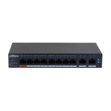 8-портовий гігабітний керований PoE комутатор DH-CS4010-8GT-110 з 8 портами POE 1000Мбіт + 2 порти UP-Link 1000Мбіт, 190x106x30 мм