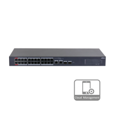 24-портовий керований PoE комутатор DH-CS4226-24ET-375 з 24 портами POE 100Мбіт + 2 / UP-Link 1000Мбіт + 2 / SFP 1000Мбіт, 375Вт, 440x220x44 мм