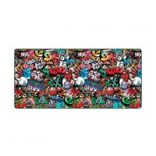 Коврик 300*700 тканевой Graffiti с боковой прошивкой, толщина 2 мм, Black, Пакет
