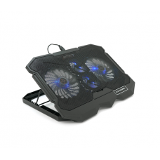 Підставка під ноутбук IceCoorel K22, 10-17", 2*125мм+2*70мм 2600±10% RPM, корпус пластик+алюміній, 385x280x28mm, Black, Box