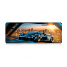 Коврик 300*700 тканевой Lamborghini с боковой прошивкой, толщина 2 мм, Black, Пакет
