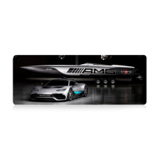 Коврик 300*700 тканевой Mercedes-AMG с боковой прошивкой, толщина 2 мм, Gray, Пакет