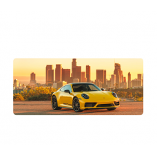 Коврик 300*800 тканевой Porsche 911 с боковой прошивкой, толщина 3 мм, Yellow, Пакет