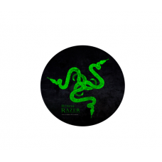 Коврик 220*220 мм тканевой RAZER 12 с боковой прошивкой (круглый), толщина 3 мм, цвет Black / Green, Пакет
