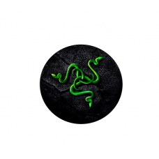 Коврик 220*220 мм тканевой RAZER 11 с боковой прошивкой (круглый), толщина 3 мм, цвет Black / Green, Пакет