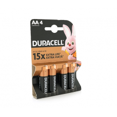 Батарейка щелочная DURACELL LR06 (АА) MN1500, 4шт в блистере, цена за блистер