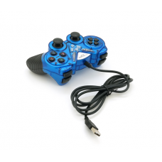 Геймпад Brazzers BR-8600 проводной для ПК, USB 2.0, Double Shock, Blue, Blister