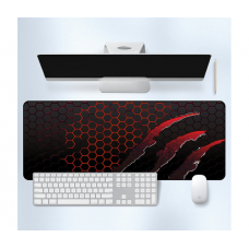 Коврик 300*800 тканевой Honeycomb с боковой прошивкой, толщина 2 мм, цвет Black / Red, Пакет