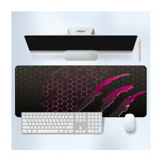 Коврик 300*800 тканевой Honeycomb с боковой прошивкой, толщина 2 мм, цвет Black / Pink, Пакет