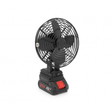 Вентилятор 6", з Li-Ion акумулятором 21V + перехідник, Black, Box 185х185 мм, 1,10 кг