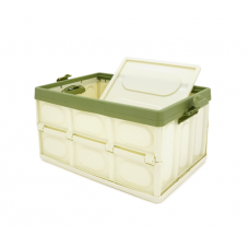 Органайзер пластиковый с крышкой в багажник автомобиля, 400x280х230mm, Green